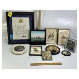 SEVERAL VINTAGE FRAMED ART ITEMS, SILHOUETTE'S