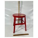 VINTAGE 4 LEGGED METAL STEP STOOL, 14" T