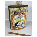 WALT DISNEY MICKEY MOUSE METAL TRASH CAN