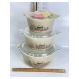 CLEAN PYREX "FOREST FANCIES" CASSEROLE SET