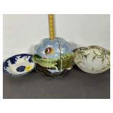 3 PORCELAIN BOWLS, FLOW BLUE ENGLAND