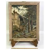 LILLIAN M. FREED 1940 VINTAGE FRAMED FISHING ART