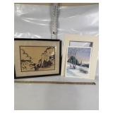 NORMA LAWRANCE WINTER SCENE, SIGNED SKETCH