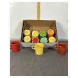 11 VINTAGE FIESTA WARE COFFEE MUGS