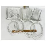 VARIETY OF VTG.CLEAR LIDS, SQUARE, CASSEROLE