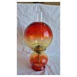 AMBERINA GLASS OIL LAMP