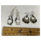2 SETS OF VINTAGE METAL DANGLE EARRINGS