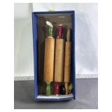 3 VINTAGE WOOD ROLLING PINS