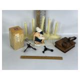 CANDLEBRA FIXTURE, RELIGOUS, COPPER DISH