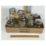 SEVERAL VINTAGE CANNING JARS & LIDS