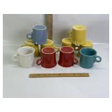 VINTAGE FIESTAWARE RING-HANDLED COFFEE MUGS