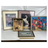 MAXFIELD PARISH PRINTS, SWAN PICTURE, OTHER ART