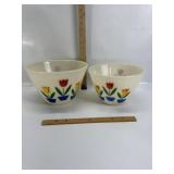 2 FIRE-KING TULIP MIXING BOWLS