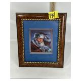 BRIAN MORGER "SANTA" FRAMED PRINT, 10 3/4" X 12"