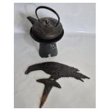 CAST IRON YARD CROW, JAPANESE CAST IRON TEAVANA