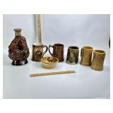 SHENANGO STEIN, RARE ANTIQUE DECANTER, MUGS