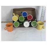 9 TOTAL FIESTAWARE RING-HOLE MUGS