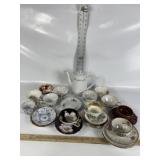 COLLECTION OF TEACUPS, SAUCERS, TEAPOT