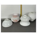 SEVERAL VINTAGE GLASS LAMP/LIGHT SHADES