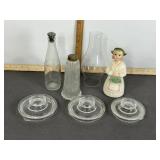 REPLACMENT CANISTER LIDS, OIL LAMP CHIMNEY, BOTTLE