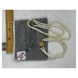 CLASSIC PEARL NECKLACE W/ MATCHING BRACLET, REAL