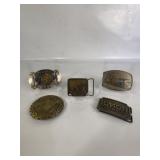 5 COLLECTOR BELT BUCKLES, K