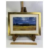 M. STANISH OIL ON BOARD FRAMED LANDSCAPE ART