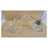 WATERFORD CRYSTAL TEA POT, GLASS TABLE LIGHTER