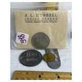 TRADING POST TOKEN, BUTTERY TOKEN, GOLD TONE TOKEN