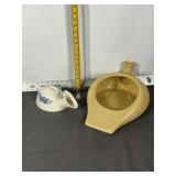 VINTAGE CERAMIC BEDPAN & URINAL, NO CRACKS/CHIPS