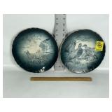 BUFFALO POTTERY SIMI-VITREOUS FOWL PLATES