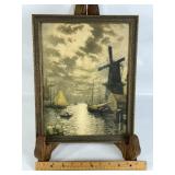 HERAN CHABAN VINTAGE FRAMED LITHO PRINT, WINDMILL