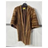 VINTAGE FUR STOLE LIGHT BROWN