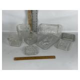VINTAGE CLEAR GLASS REFRIGERATOR STORAGE DISHES