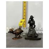 VINTAGE METAL FIGURINES, ROAD RUNNER, LADY