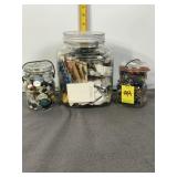 2 SMALL & 1 LARGE JAR OF VINTAGE BUTTONS