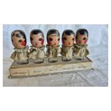 ART DECO PERFUME SET W/ WOODEN HEADS