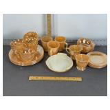 COLLECTION FIRE-KING PEACH LUSTER DISHES