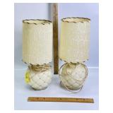MCM MID-CENTURY 'BOUDOIR' SET OF LAMPS & SHADES