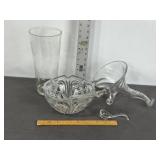 CLEAR GLASS CENTERPIECES, SALAD BOWL