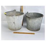 2 GALVANIZED STEEL BUCKETS