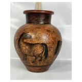 VINTAGE HORSE FIGURE POTTERY VASE