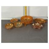 CARVINAL GLASS BOWLS, CANDY DISHES, RUFFLE