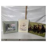 HORSE CANVAS PRINT, SNOW CABIN BY LORI, SWANS