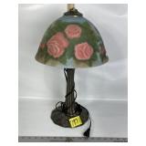 VINTAGE TABLE LAMP W/ REVERSE PAINTED SHADE