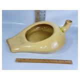 MUSTARD YELLOW GLAZED STONEWARE BED PAN