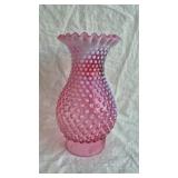 FENTON CRANBERRY HOBNAIL GLASS LAMP SHADE
