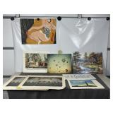 SEVERAL ART ITEMS, SOME ORIGINAL, SOME PRINTS