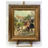 GERMAN FRAMED LITHOGRAPH, NO GLASS, 25' X 29'