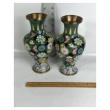 VINTAGE METAL CHINESE STYLE VASES